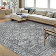 thumbnail image 3 of ZACOO Machine Washable Area Rug Vintage Print Rug 6x9 Area Rug for Living Room Bedroom Non-Slip Low Pile Rug, Grey, 3 of 8