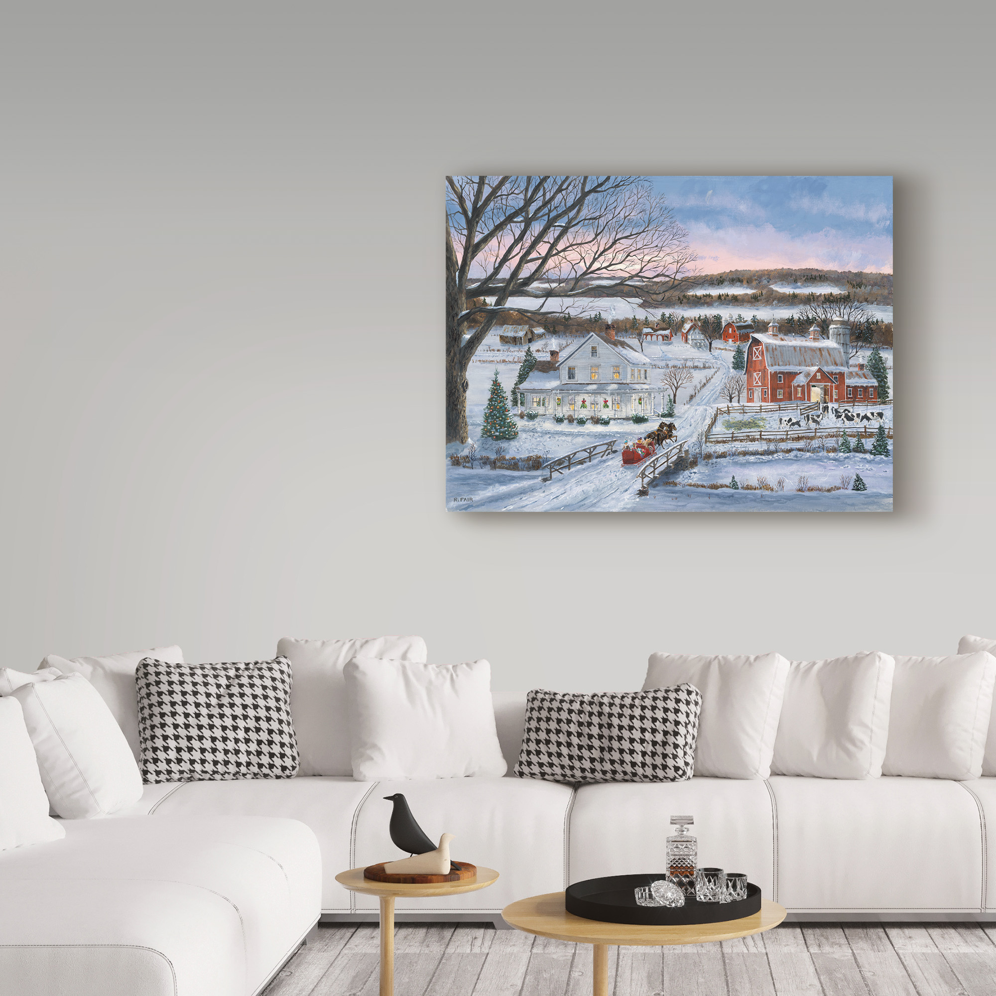 Trademark Fine Art 'Christmas Sleigh Ride' Canvas Art by Bob Fair