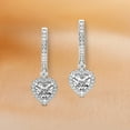 thumbnail image 4 of Diamond Dangle Earring | 3 Carat IGI Certified Heart Shape Lab Grown Diamond Dangle | 14K in White Gold | Lyra Halo Lab Diamond Earrings | Prong Setting | FG-VS1-VS2 Quality | Friendly Diamonds, 4 of 6