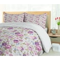 thumbnail image 5 of Ambesonne Floral Duvet Cover Sets, Pastel Tones Leaves, 2-Queen, Lilac Green Pale Blue, 5 of 7