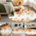 thumbnail image 5 of Round Rug 7Ft Washable Non-Slip, Orange Eucalyptus Leaves Circle Area Rugs for Living Room Bedroom, Spring Summer Botanical Indoor Floor Mats Carpet Runner for Home Decor Aesthetic, 5 of 8