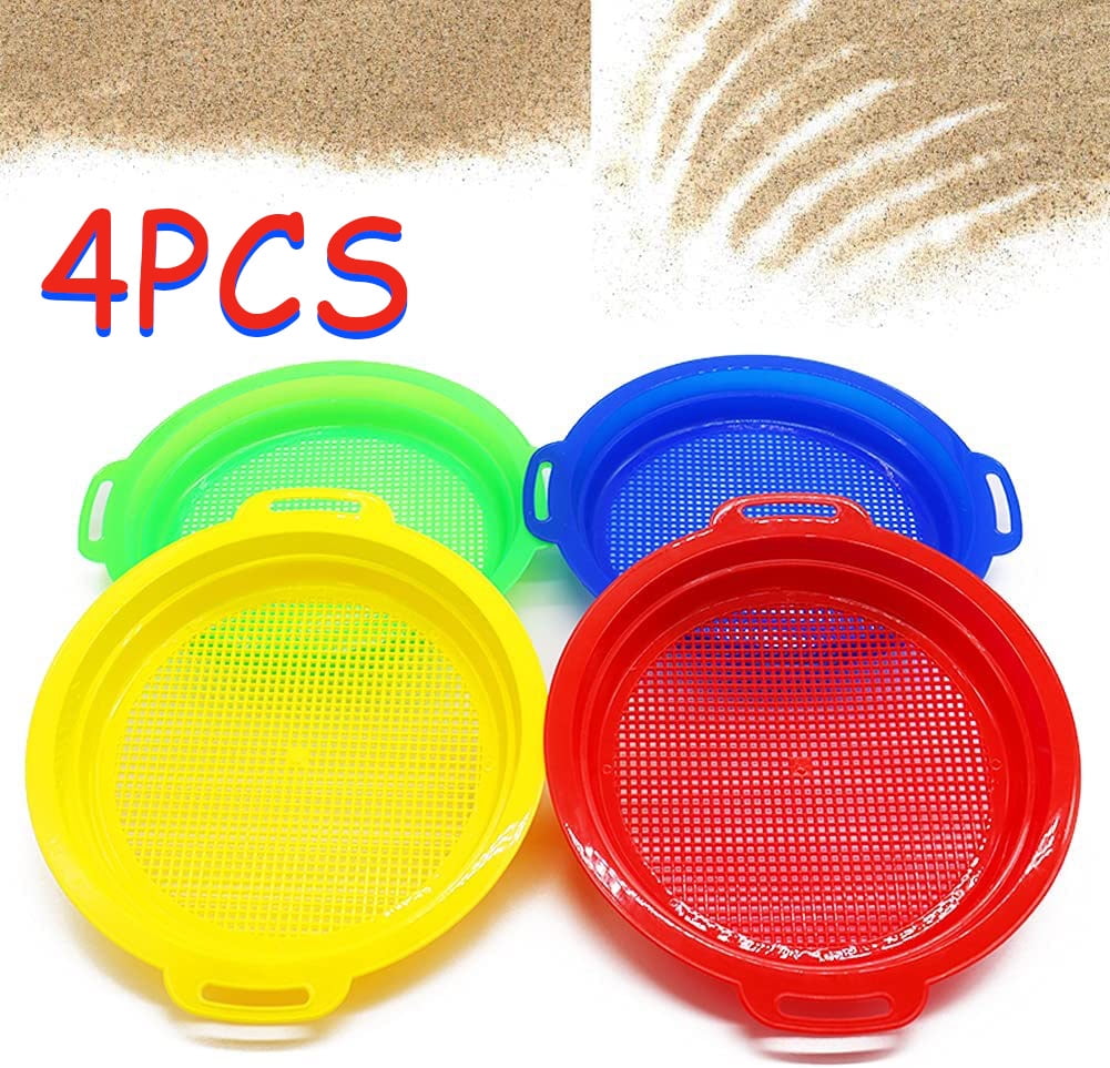 4 Pcs Sands MultiColored Sand Sifters,Plastic Sand Sifter,Sand Sifter