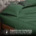 thumbnail image 4 of Modern 400-Thread Count Egyptian Cotton Stripe Casual Deep Pocket Sheet Set, King, Hunter Green by Blue Nile Mills, 4 of 8