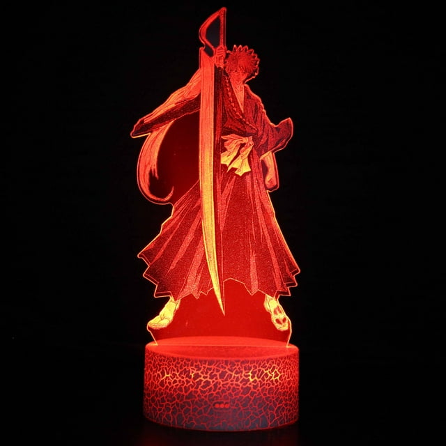 Luz LED nocturna 3D Bleach Kurosaki Ichigo que cambia de color