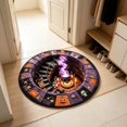 thumbnail image 4 of sruoe Horror Themed Circular Halloween Floor Mat, Spooky Optical Illusion Area Rug, Halloween Home Decor for Lounge, Bedroom Interior Decoration, 4 of 6