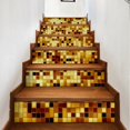 thumbnail image 1 of AILEGOU 3D Stair Stickers Decals Brick Staircase Decals Removable Tile Stair Risers Decals Decor Peel and Stick Stairs Bakeplash Decals for Stair 39.3Inch x 7.08Inch x 6Pcs(Gold), 1 of 6
