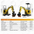 thumbnail image 3 of MMS 1 Ton Mini Excavator with 13.5 HP RATO Gasoline Engine, Bucket, Canopy, Compact Backhoe Digger Crawler Excavator for Farm, Construction, Gardening, 3 of 8
