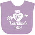 thumbnail image 3 of Inktastic My First Valentine's Day with White Heart and Arrow Boys or Girls Baby Bib, 3 of 4