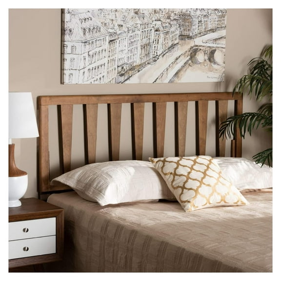 Duncan Modern and Contemporary Walnut Finished Wood Queen Size Headboard