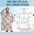thumbnail image 4 of Oversized Wearable Blanket Hoodie,White Cow Strawberry Pattern Sherpa Blanket Hoodie with Super Pockets,Super Warm Fuzzy Pullover for Women & Men, 4 of 6