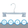 thumbnail image 4 of SSWBasics Break-Resistant 10 Inch Skirt Hanger Case of 100 - Clear Plastic Clip Hangers for Pants  Durable and Reliable Storage Solution, 4 of 5