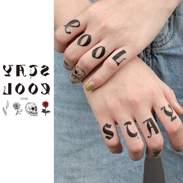 Cuadros Decorativos Tatuaje 3D figuras impermeables arte pegatinas Kit letras dedo para mujeres hombres fiesta Wdftyju embutido en tela