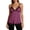 Hot Pink, variant on Women’s Striped Lace Trim Camisole, Punk Spaghetti Strap Tank Top, Casual Summer Contrast Trim V-Neck Cami Hot Pink M