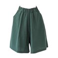 thumbnail image 4 of Iyufng Shorts for Women Plus Size Casual Linen Shorts Women Fashionable Solid Color Shorts Oversized Elastic Waist Wide Leg Pants, 4 of 4