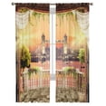 thumbnail image 4 of Courtyard City Night View Tulle Curtains for Living Room Bedroom Kitchen r Transparent Chiffon Sheer Voile Window Curtain, 4 of 7