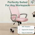 thumbnail image 7 of Aidoly Breathable Mesh Office Chair with Lumbar Support - Adjustable Swivel Desk Chair for Home & Professional Workspaces, Pink, 7 of 7