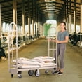thumbnail image 3 of HaulPro's Hand Cart with Dual Removable Handles | Narrow Aisle U-Boat Platform Truck Dolly | 16 x 60 Heavy Duty Utility Cart with Steel Deck | Holds Up to 2,000 Pounds, 3 of 5