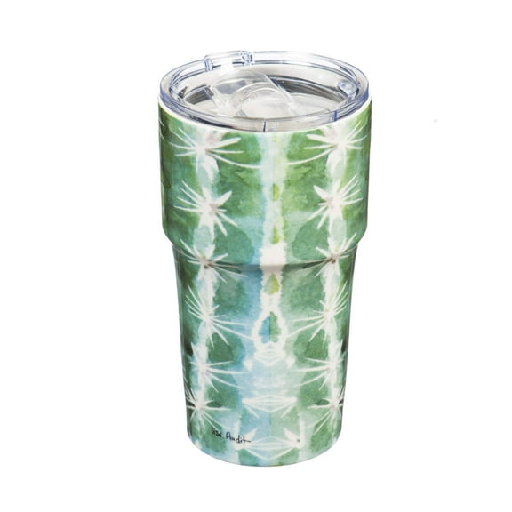 Cypress Double Wall Ceramic Companion Cup with Tritan Lid, 13 OZ, Sunning Catcus