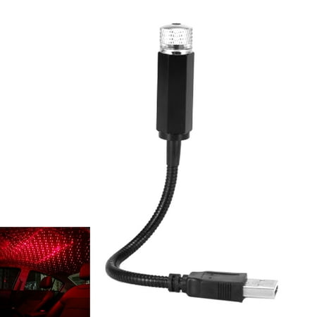 

Huanledash Ambient Light USB 360 Degree Rotatable Metal Interior Star Lamp Starry Projector for Car