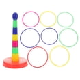 thumbnail image 1 of Miangastore Colorful Plastic Ring Toss Game Set with 6 Rings for Children Playing Indoor Outdoor, 1 of 8