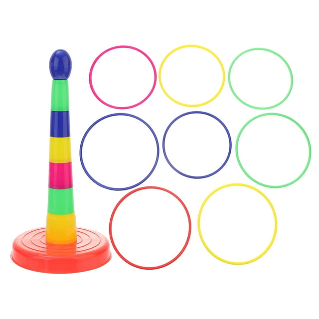 Miangastore Colorful Plastic Ring Toss Game Set with 6 Rings for Children Playing Indoor Outdoor