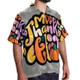 thumbnail image 2 of Thanksgiving Font Men's Short Sleeve Hawaiian Poplin Shirt - Casual Printed Button Down Summer Beach Shirt for Men, 2 of 6