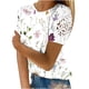 thumbnail image 2 of Fiudx Ofertas Relámpago Mujer Estampado Cuello Redondo Encaje Ahuecado Manga Corta Pulóver Blusa Camiseta Tops, 2 of 5