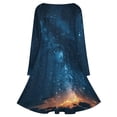 thumbnail image 5 of Beautiful Northern Lights Long Sleeve Dresses For Women Vintage Elegant Party Dress Oversized V-neck Dress S-8XL, 5 of 7