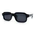 thumbnail image 5 of Urban Hipster Narrow Rectangle Horn Rim Plastic Retro Sunglasses All Black, 5 of 8