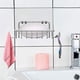 thumbnail image 1 of Jabonera para pared de ducha con ganchos, jabonera adhesiva de acero inoxidable para baño, plateada, 1 of 5
