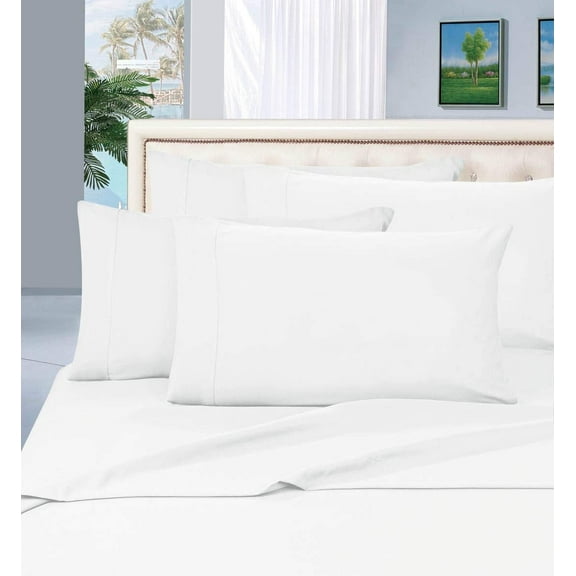 Elegant Comfort 1800 Series Twin/Twin XL Bed Sheet Set, Deep Pocket Cooling Sheets, White