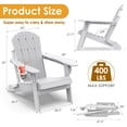 thumbnail image 4 of Pipopa Outdoor Folding HDPE Adirondack Chair Set of 2 with Cup Holder,All-Weather Patio Chair for Garden,Backyard,Pool,White, 4 of 8
