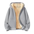 thumbnail image 4 of Womens Sherpa Lined Hoodie Thick Fleece Zip Up Winter Warm Comfy Oversized Hooded Sweatshirt Jacket with Pockets, 4 of 6