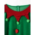 thumbnail image 6 of ZOEREA 7Pcs Kids Christmas Elf Green Set Outfit Velevt Dress Xmas Girl's Outfit with Elf Ears, Hat, Shoes, Belt, Socks 4-12Y, 6 of 7
