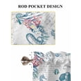 thumbnail image 6 of Coastal Octopus Bathroom Window Curtain, Summer Beach Nautical Ocean Coral Seahorse Light Filtering Coffee Kitchen Curtains, Bedroom Living Room Curtains 2 Panel 84"x63", 6 of 6
