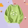 thumbnail image 2 of Girls Clothes, Sweatshirts for Girls 3 4 5 6 7 8 9 Years Old Warm Cotton Crew Neck Long Sleeve Floral Printed Pullover Tops (10-11T, Green), 2 of 4
