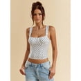 thumbnail image 6 of Women'S Square Neck Sleeveless Tank Tops Basic Tight T Shirts White S, 6 of 10