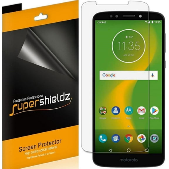 [6-Pack] Supershieldz for Motorola Moto E5 Supra Screen Protector, Anti-Bubble High Definition (HD) Clear Shield
