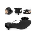 thumbnail image 2 of BLISSFUL STEP Women's Strappy Bow Rhines Kitten Heels Slide Sandals Black 7, 2 of 7