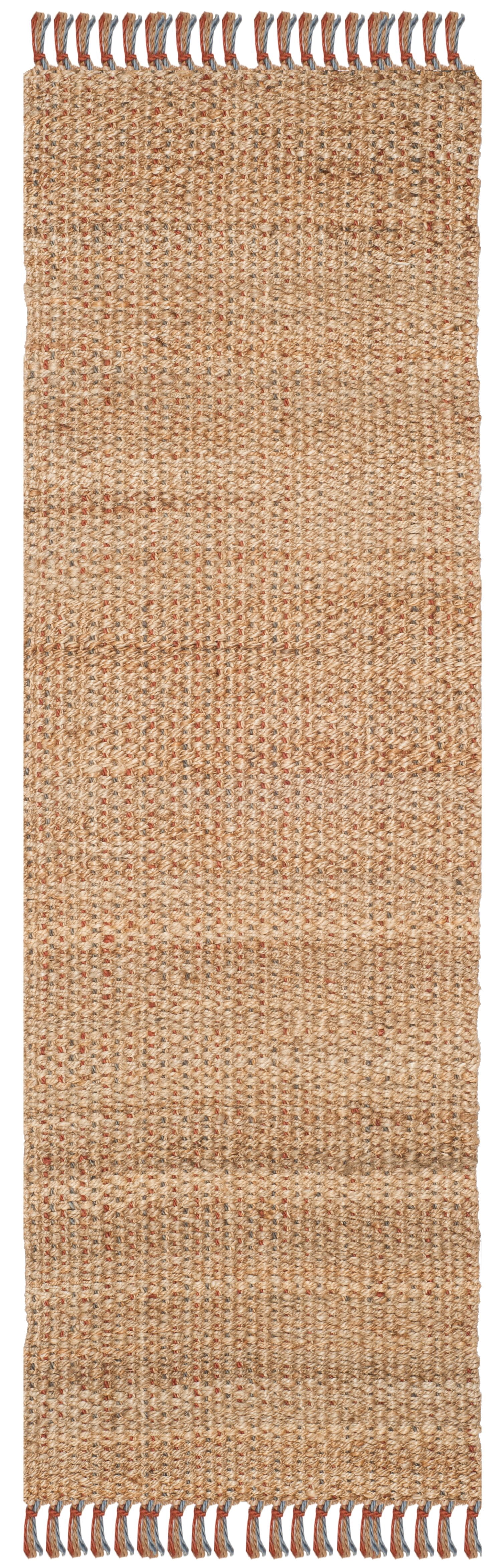SAFAVIEH Natural Fiber Gale Braided Jute Runner Rug, Natural/Multi, 2'6" x 8'
