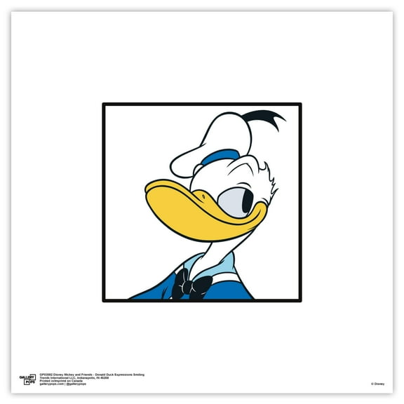 Gallery Pops Disney Mickey and Friends - Donald Duck Expressions Smiling Wall Art, Unframed Version, 12" x 12"