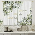 thumbnail image 4 of Rustic Sage Green Flower Kitchen Curtains Floral Inspirational Quote Small Short Cafe Window Curtains Bible Leaves Live Love Laugh Bathroom Drapes Treatment Tier Curtains (27.5x39 Inch), 4 of 6