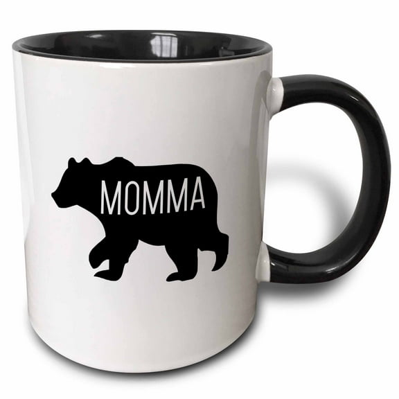 3drose, Momma Bear, 11oz Two-tone Black Mug