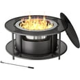 thumbnail image 3 of Kullavik 25" Wood-Burning Smokeless Fire Pit with 37" Extension Table - Stainless Steel Outdoor Fireplace ,Wood Burning Fire Pit for Outside, 3 of 8