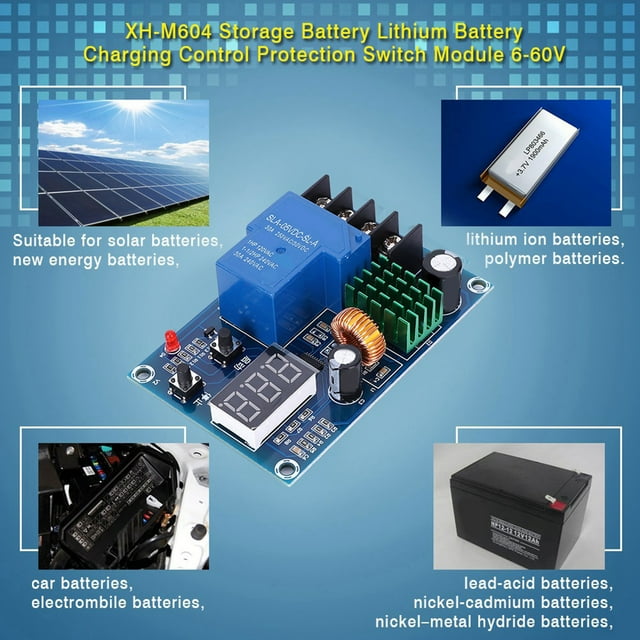 Controlador de Carga de Batería 6 60V XH M604 Módulo de Control de Carga de Batería DC 6 60V Tablero de Protecció