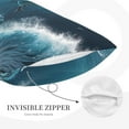 thumbnail image 3 of Daiia Ice Blue Ocean Cute Dolphin A Bedding Waterproof Pillow Protector Zippered Queen – Bed Bug Proof Pillow Encasement-14"x20", 3 of 6