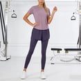 thumbnail image 2 of Ccpelsie Workout Sets for Women Two Piece Outfits Seamless High Waist Leggings Yoga Crop Tops Athletic Sports Gym Sets(Red,XXL), 2 of 6