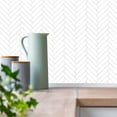 thumbnail image 3 of Herringbone Peel and Stick Backsplash Tile - 10 Sheets Thassos White PVC Self Adhesive Tiles Stick on Wall Tile for Kitchen, Bathroom and Fireplace(Matte), 3 of 10