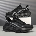 thumbnail image 2 of 2026| KD&DE Men's Chunky Platform Sneakers Suitable for - Heavy Duty Height Increase Dad Shoes with Upper, MD Sole & Cushioned Insole - Outdoor-Ready Casual Athletic Wear for Year-Round Use (Striped), 2 of 8