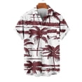 thumbnail image 5 of SGFCWSX Mens Hawaiian Shirt Short Sleeve Button Down, Palm Tree Print Breathable Lightweight Summer Beach Party Casual Wear Red Size XL, 5 of 6